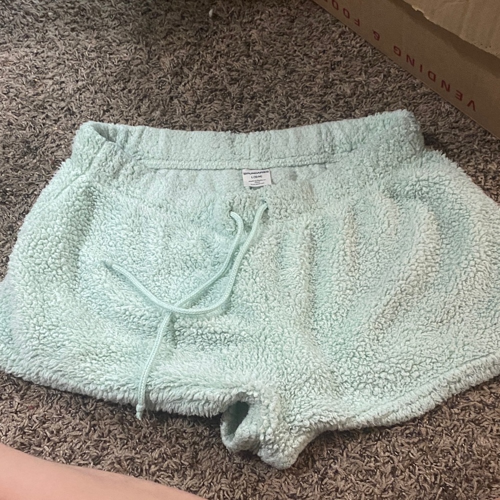 No Boundaries Green Fleece Pajama Shorts